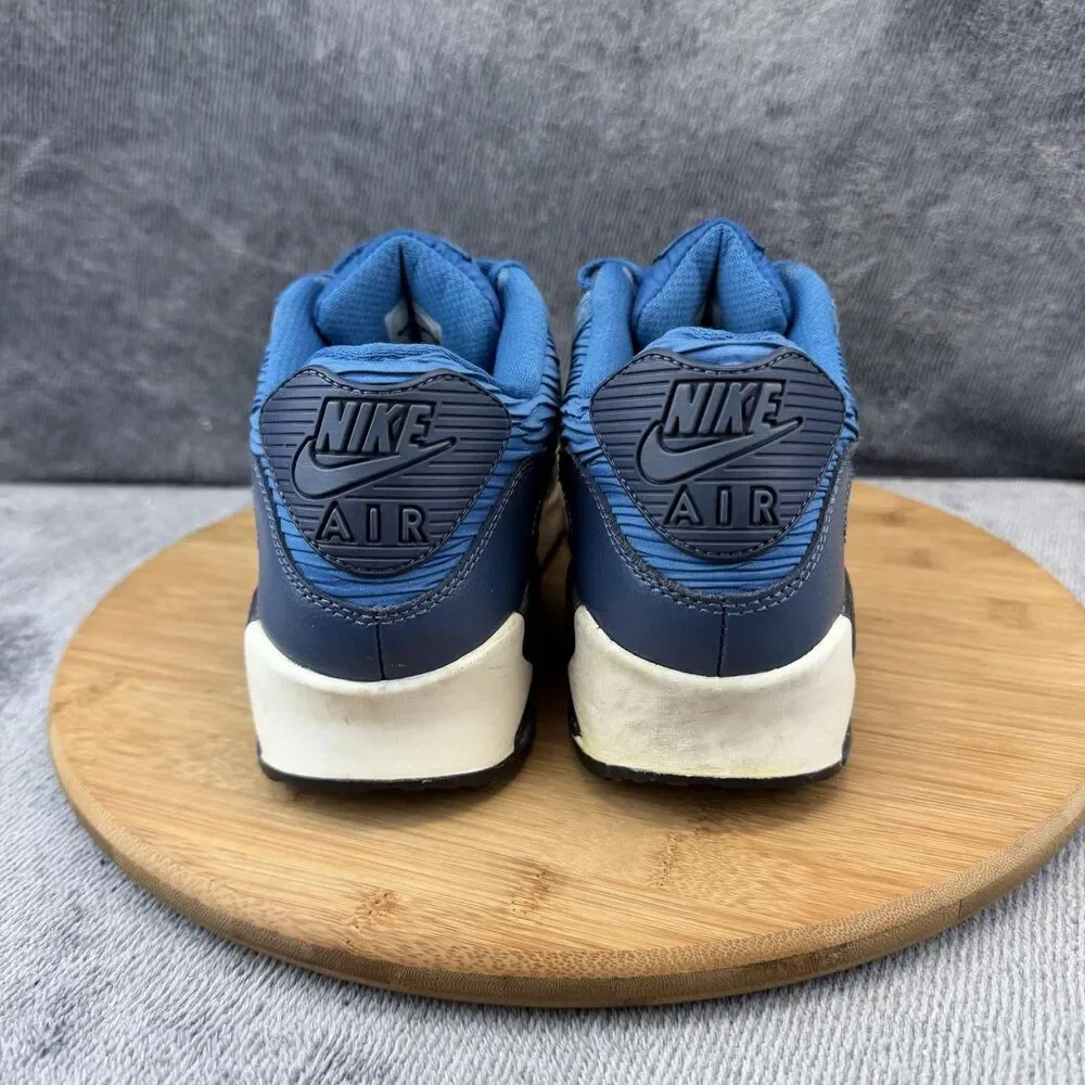 Nike Air Max 90 Shoes Womens Size 8 Blue Suede Running Sneakers 768887-401